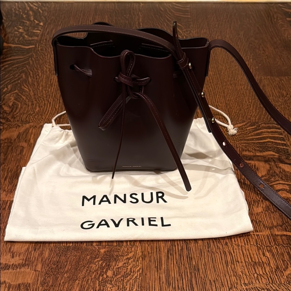 Mansur Gavriel Mini Mini Leather Bucket Bag Cabernet